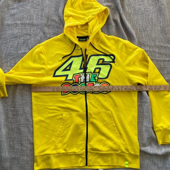 Valentino Rossi VR46 The Doctor Moto GP US XL Yellow Zip Hoodie Men’s sz XXL - Picture 7 of 12